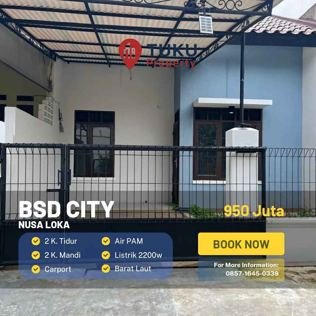 dijual rumah nusa loka bsd serpong