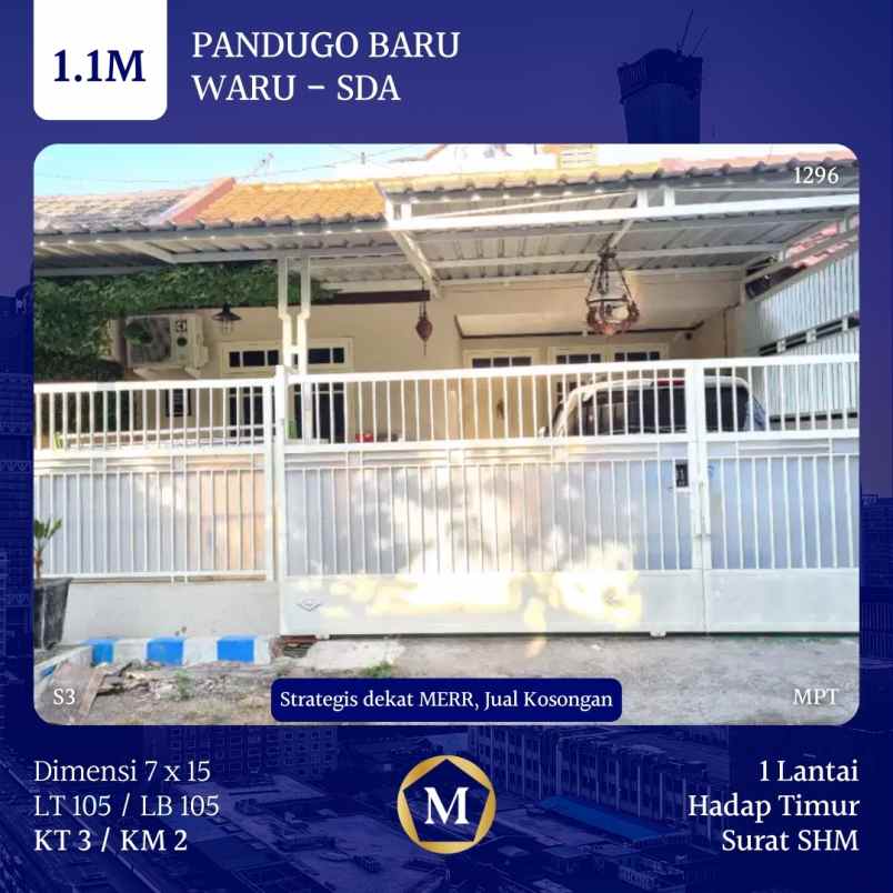 dijual rumah pandugo baru