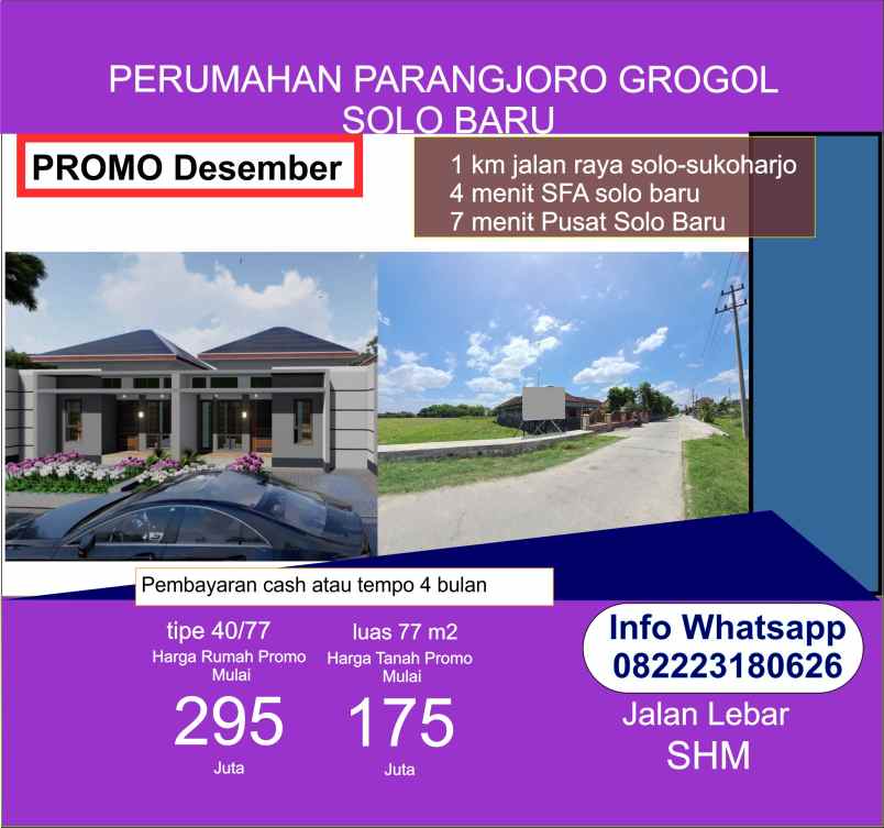 dijual rumah parangjoro grogol sukoharjo