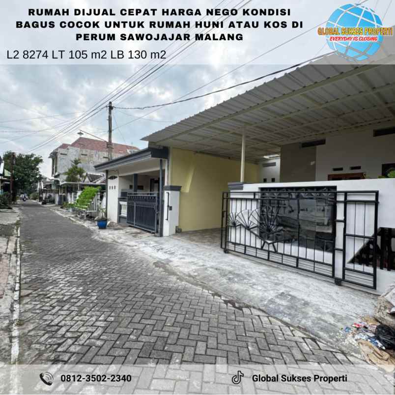 dijual rumah perumahan sawojajar