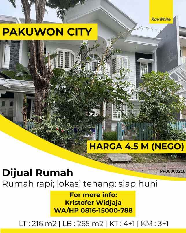 dijual rumah san diego pakuwon city