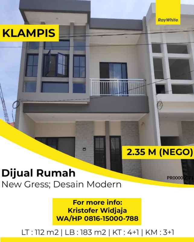 dijual rumah wisma mukti klampis anom