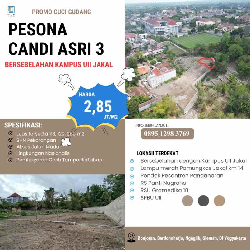 dijual tanah bonjotan sardonoharjo