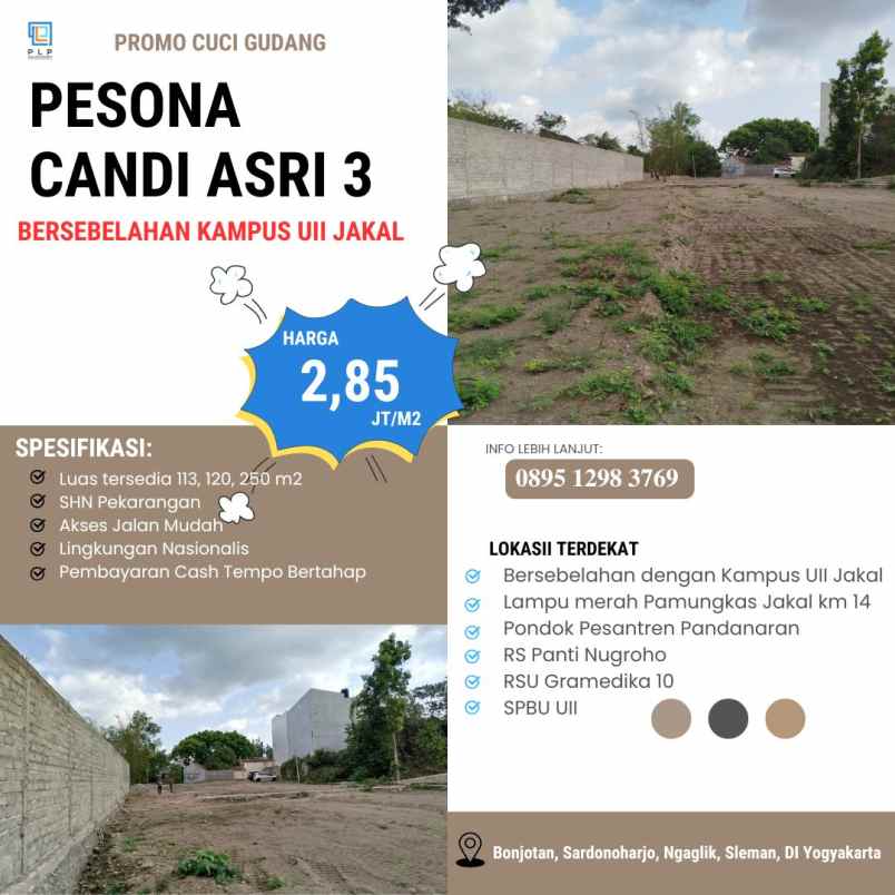 dijual tanah bonjotan sardonoharjo