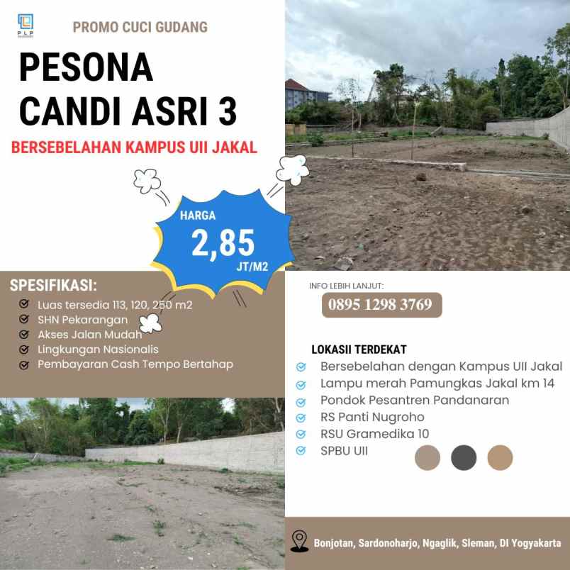 dijual tanah bonjotan sardonoharjo