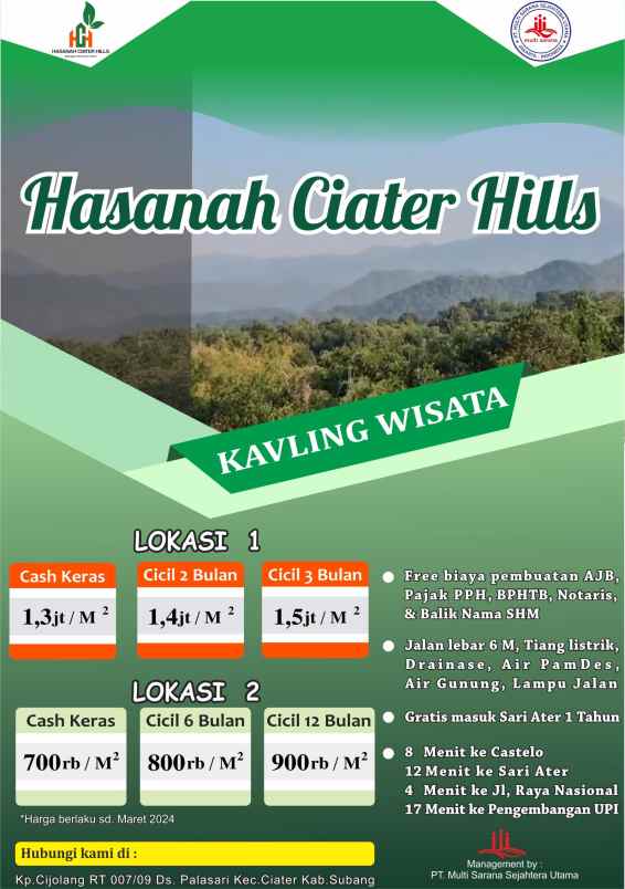 dijual tanah ciater