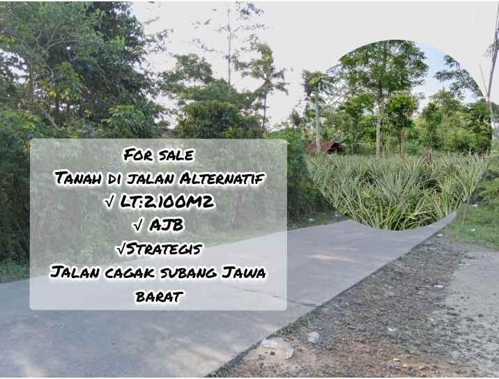 dijual tanah di jalan alternatif jalan cagak subang