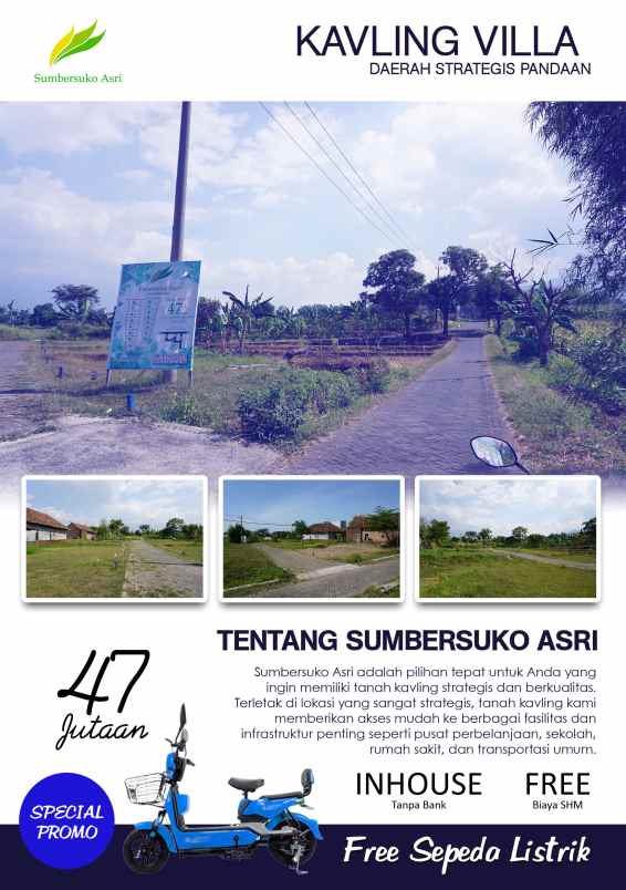 dijual tanah kemuning sumbersuko kec