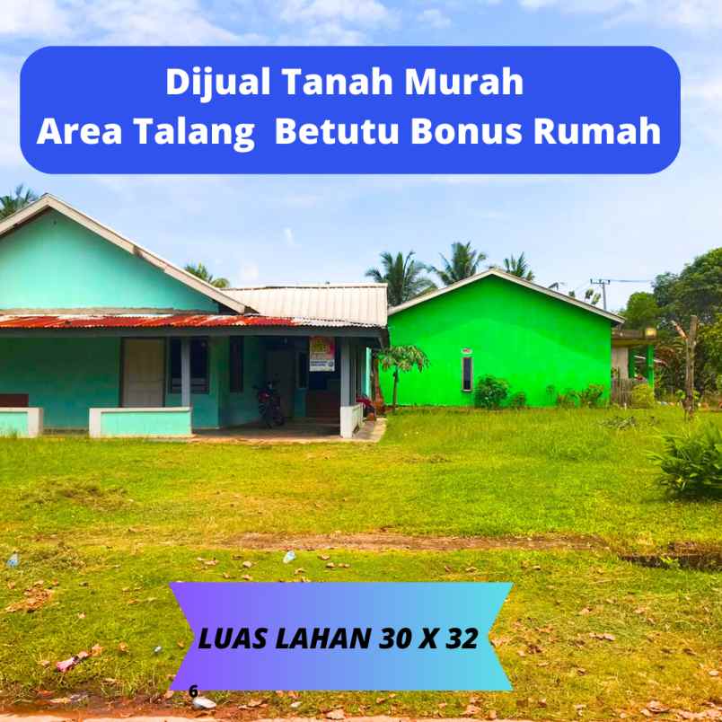 dijual tanah murah area talang betutu bonus rumah