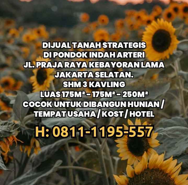 dijual tanah pondok indah arteri