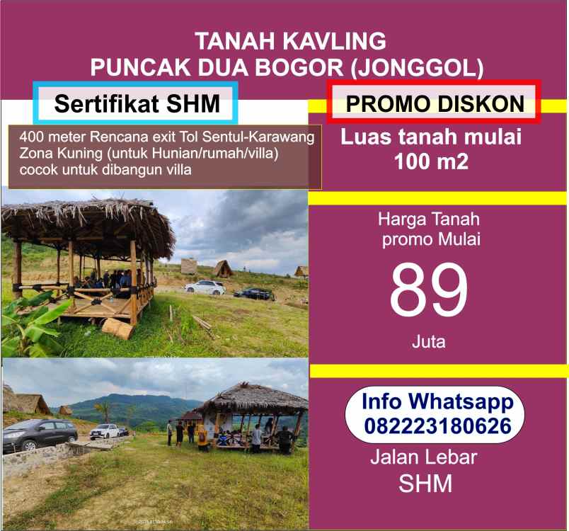 dijual tanah puncak dua bogor