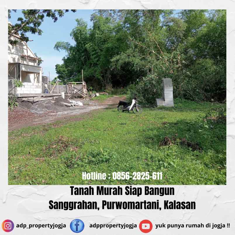 dijual tanah sanggrahan purwomartani