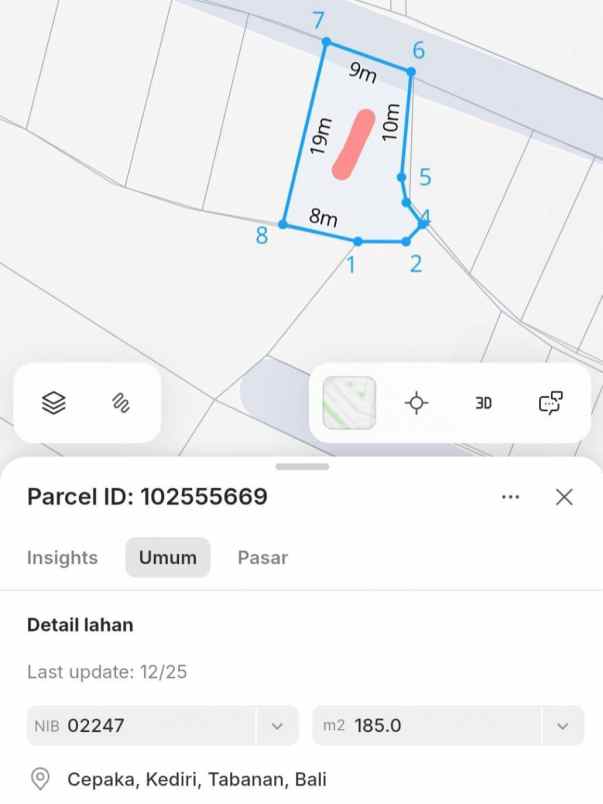 dijual tanah selingsing