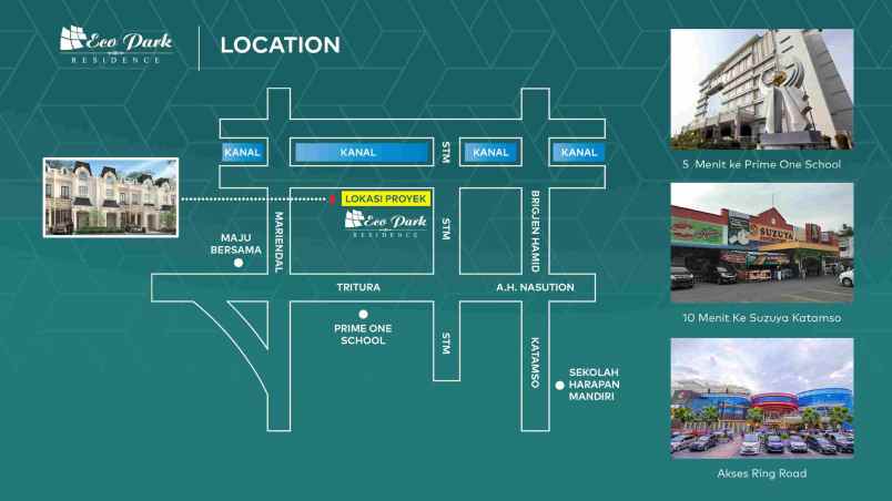 dijual villa komplek eco park residence
