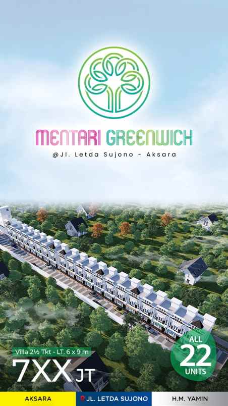 dijual villa komplek mentari greenwich