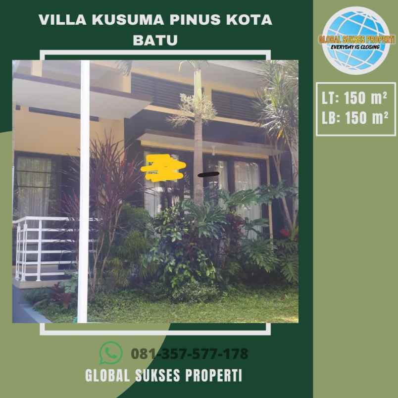 dijual villa kusuma pinus jl abd gani