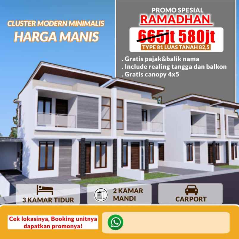 jual rumah 2 lantai solo baru