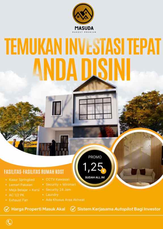 jual rumah kost 7 pintu dekat kampus ipb