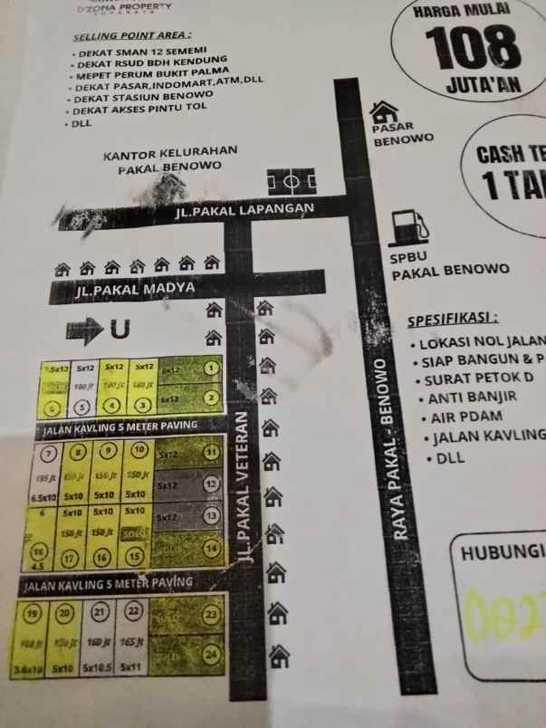 jual tanah kavlingan di area pakal benowo surabaya