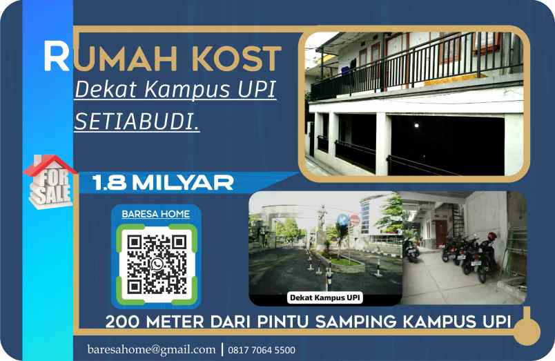 kost 14kamar dekat pintu samping kampus upi setiabudi