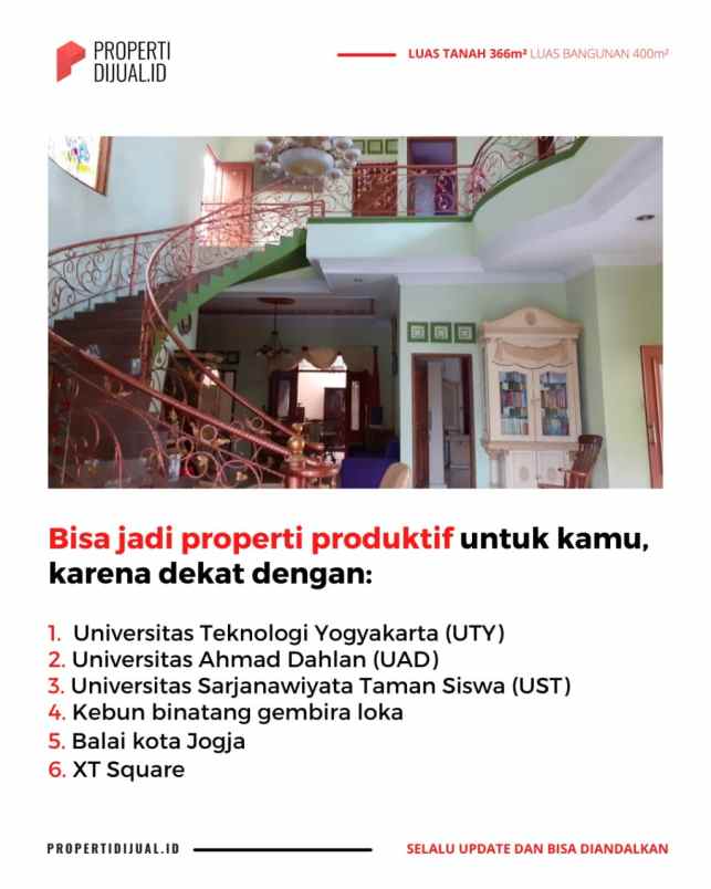 penginapan homestay dijual jogja dekat kampus