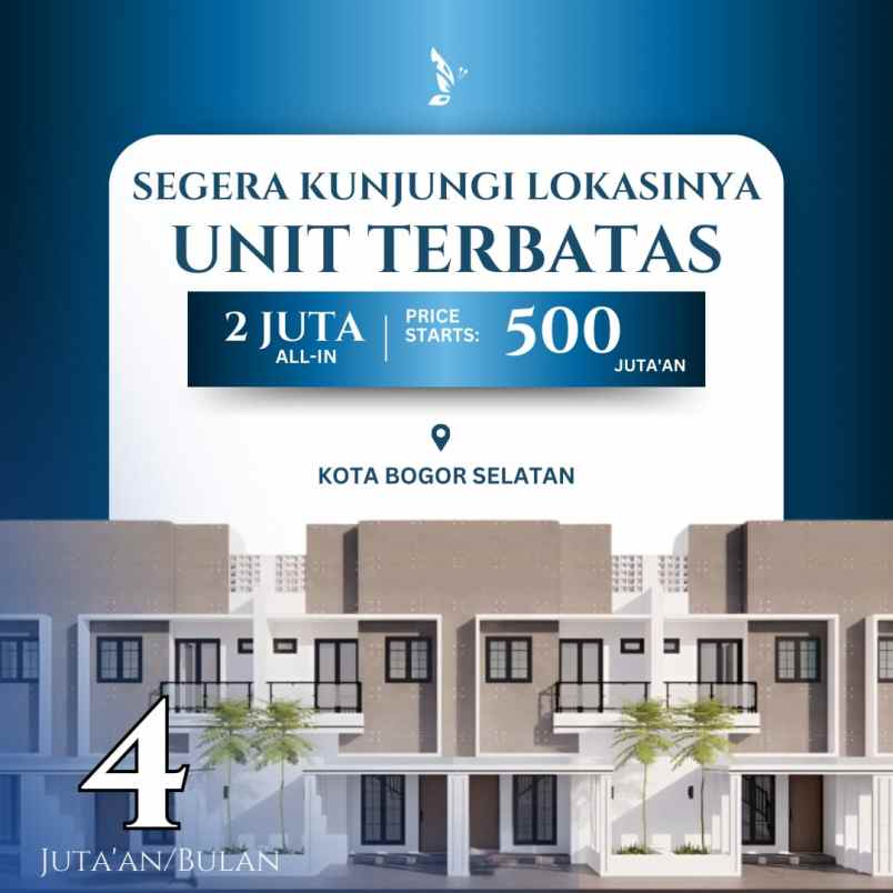 rumah 2 lantai 500 jutaan kota bogor dekat bnr bogor