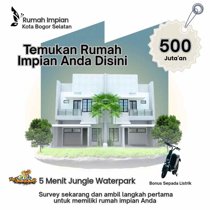 rumah 2 lantai 500 jutaan kota bogor dekat bnr bogor
