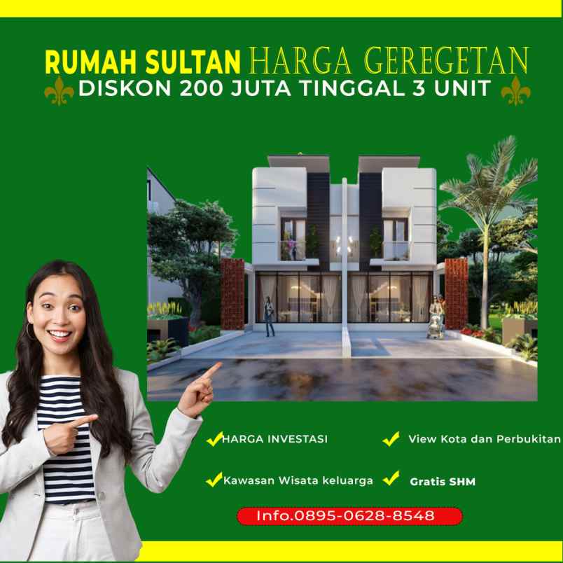 rumah 2 lantai harga 500 juta an di atas bukit