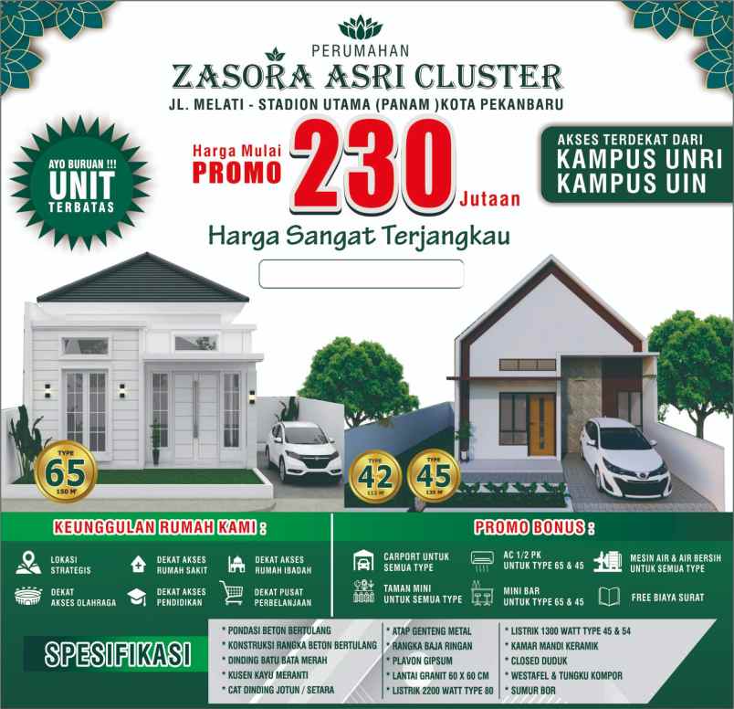 rumah cantik desain modern di kawasan zasora sari