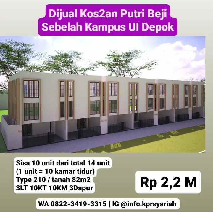 rumah kos putri beji sebelah univ indonesia depok