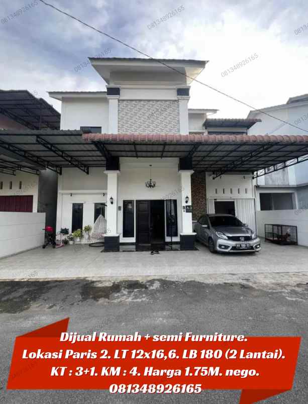 rumah mewah 2 lantai siap huni beberapa perabot