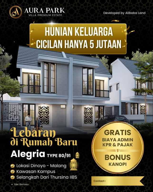 rumah mewah minimalis bonus kanopi malang