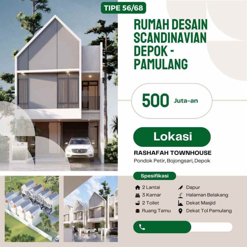 rumah syariah di perbatasan pamulang dan depok