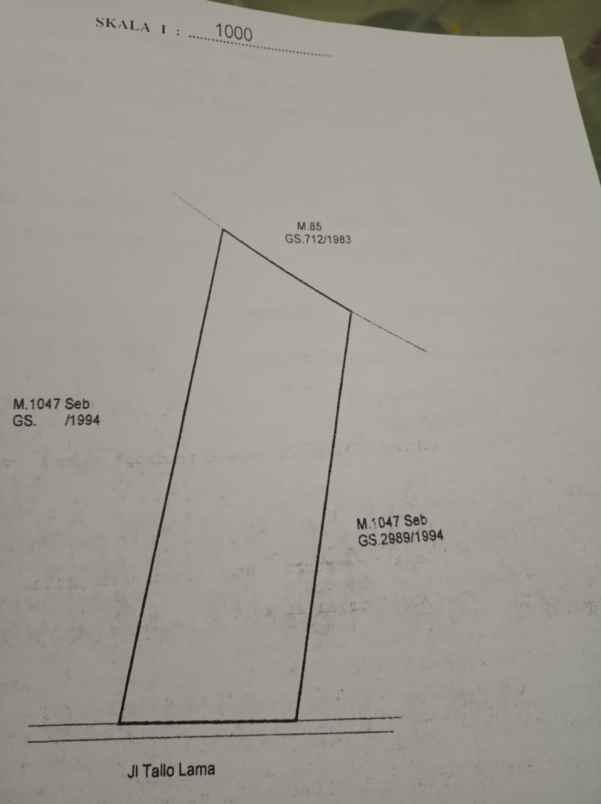 tanah 4000 m2 di jl ir sutami makassar