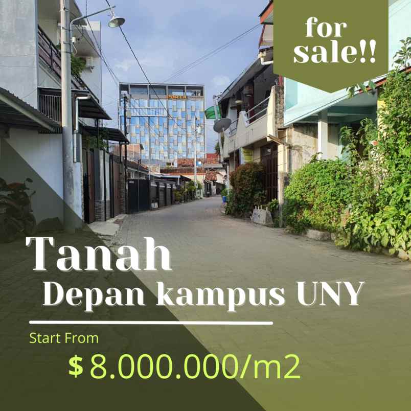 tanah depan kampus uny samirono depok sleman