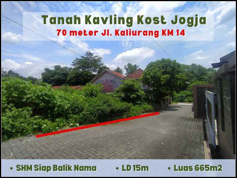 tanah jalan kaliurang km 14 kawasan kost exclusive shm