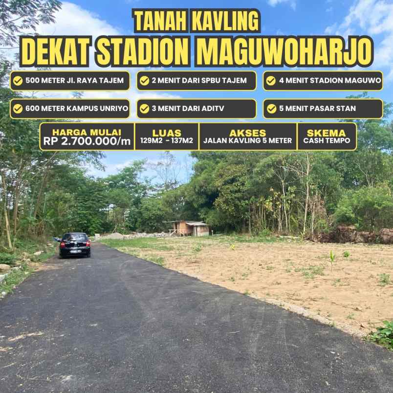 tanah kavling mulai 2 7jt m dekat stadion maguwoharjo