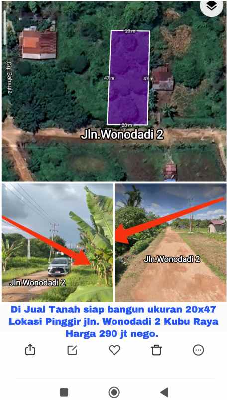 tanah murah siap bangun ruko wonodadi 2 290 jt