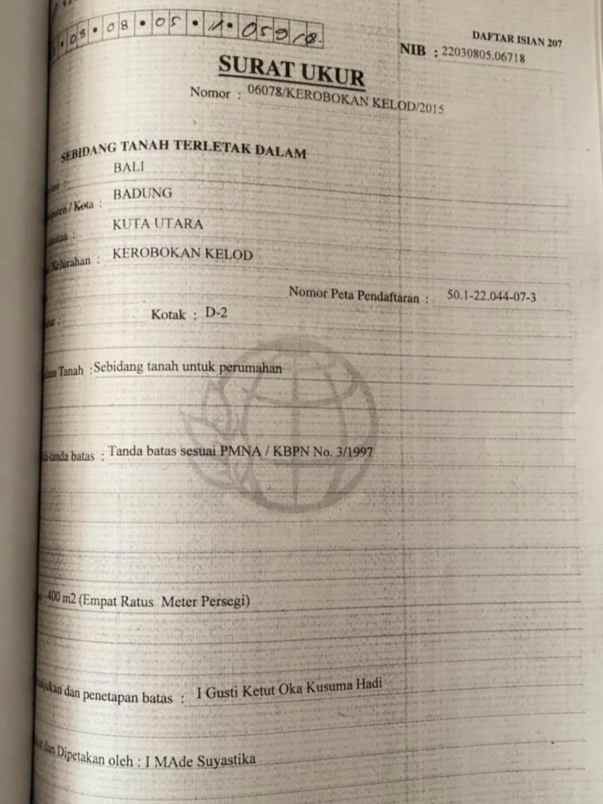 dijual 4 are jl umalas ii kerobokan kelod kuta utara