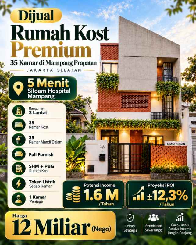 dijual kost jl mampang prapatan