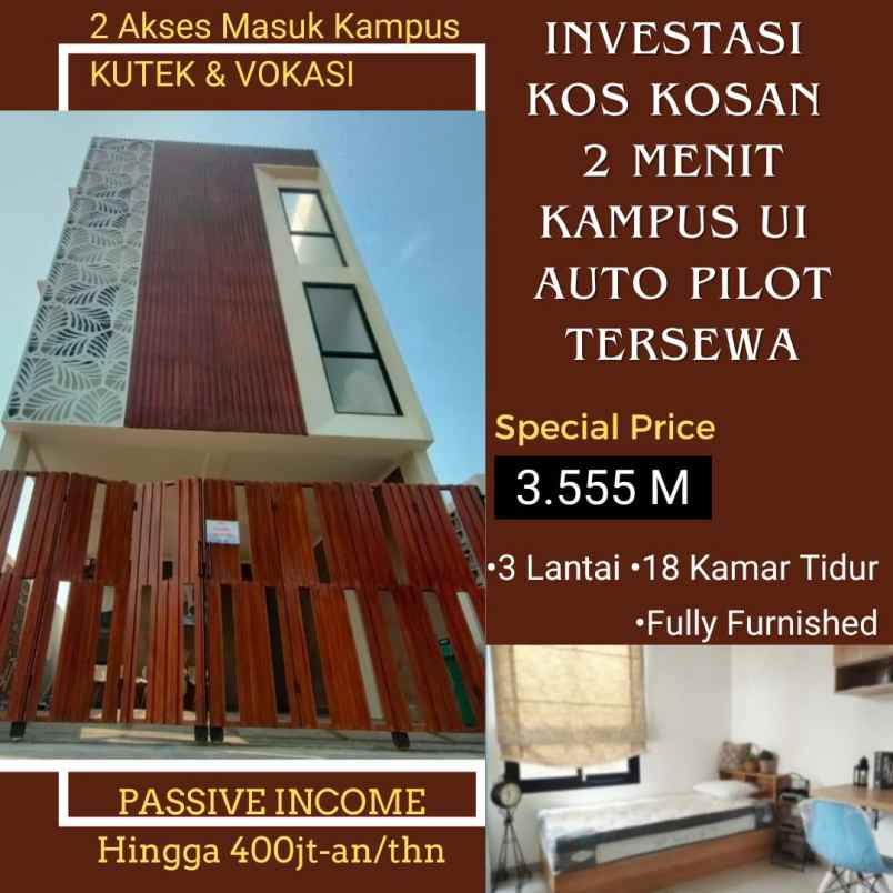 dijual kost kukusan depok