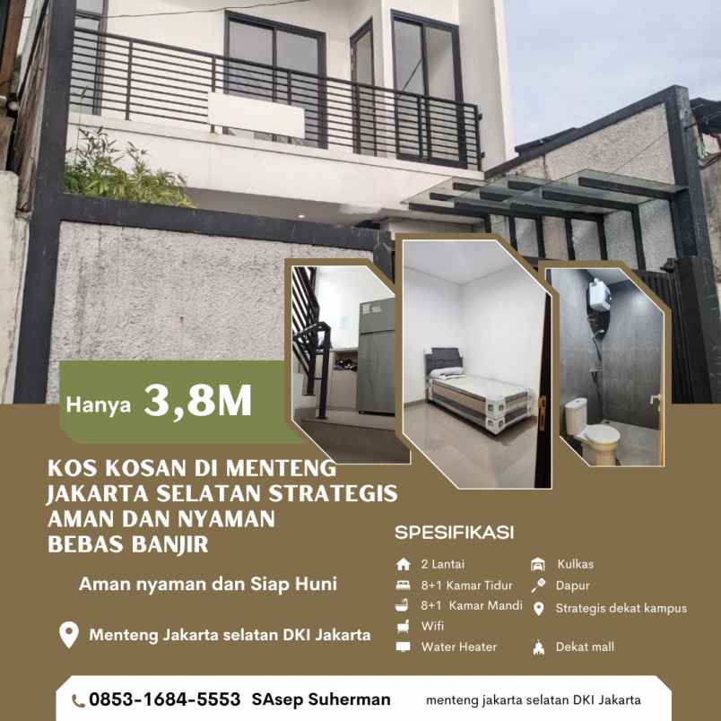 dijual kost menteng jakarta selatan