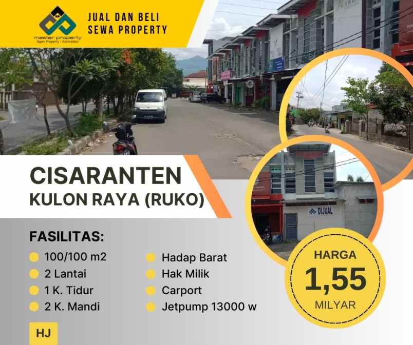 dijual ruko gudang kantor cisaranten kulon