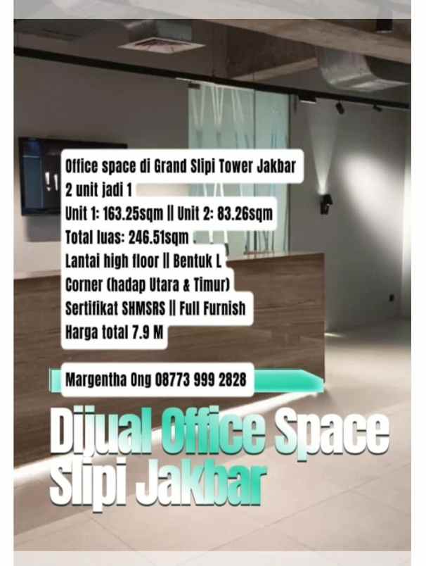 dijual ruko gudang kantor grand slipi tower jakarta