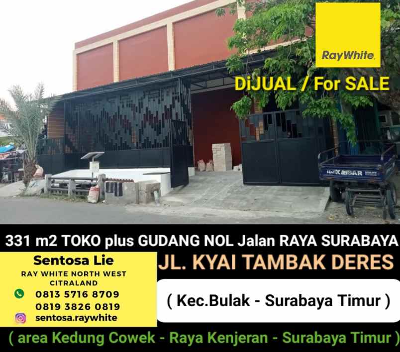 dijual ruko gudang kantor jalan kyai tambak deres