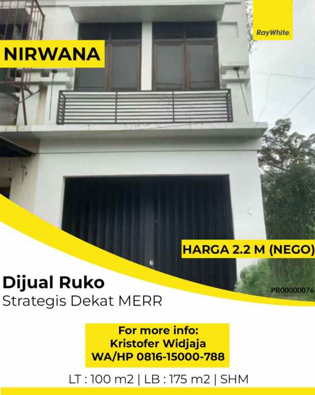 dijual ruko gudang kantor nirwana eksekutif surabaya