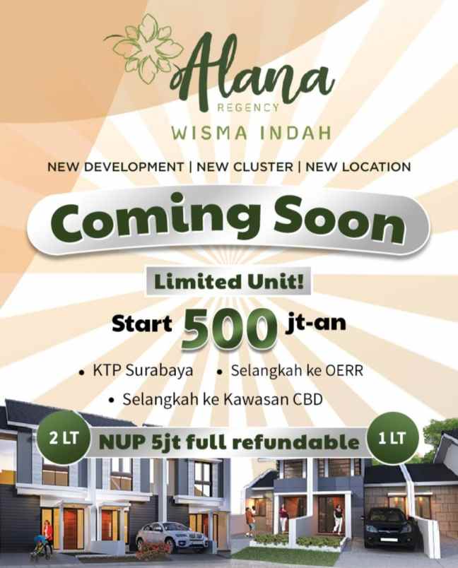 dijual rumah alana wisma indah