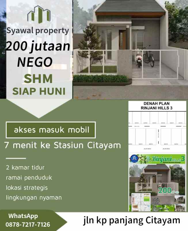 dijual rumah baru di citayam