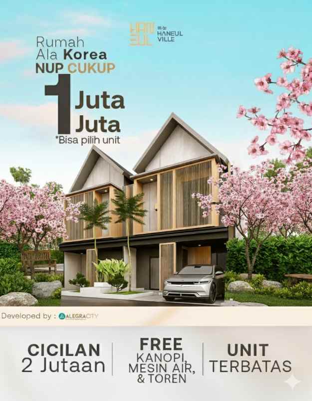 dijual rumah bergaya korea di parung bogor