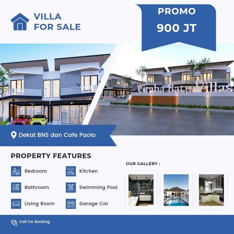 dijual rumah graha batu villas